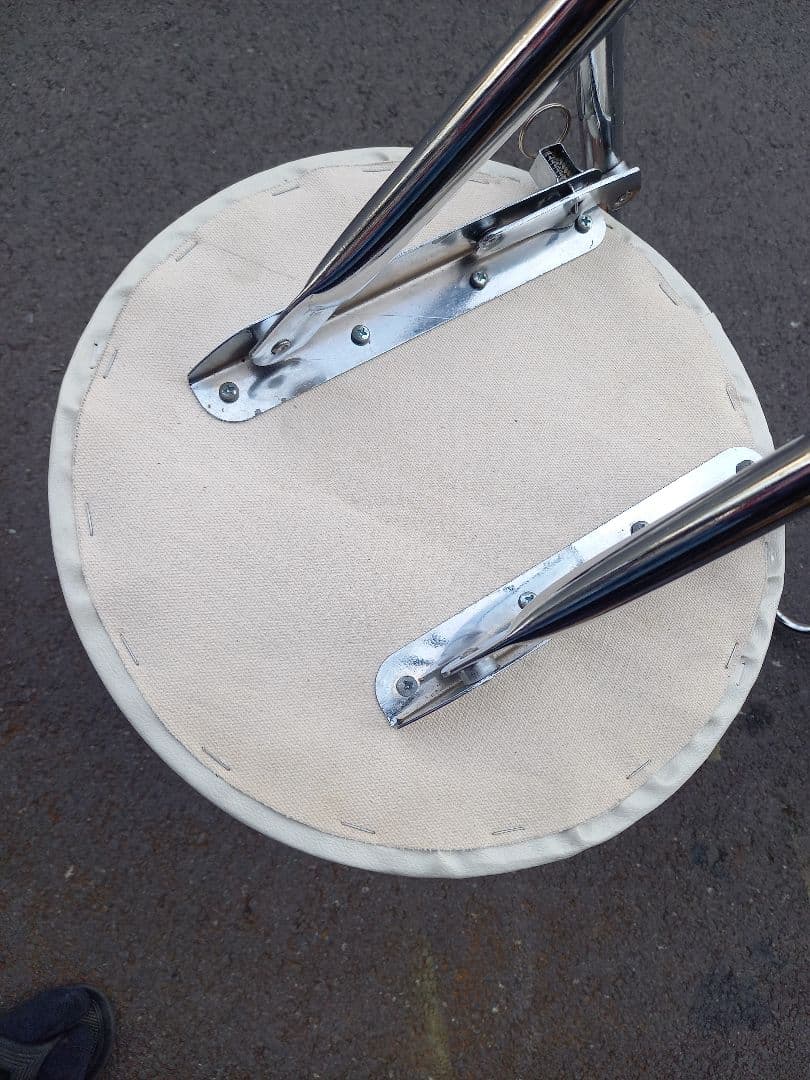 1980's　スペースエイジ　白×青　アメリカン　フォールディング　チェア　２脚