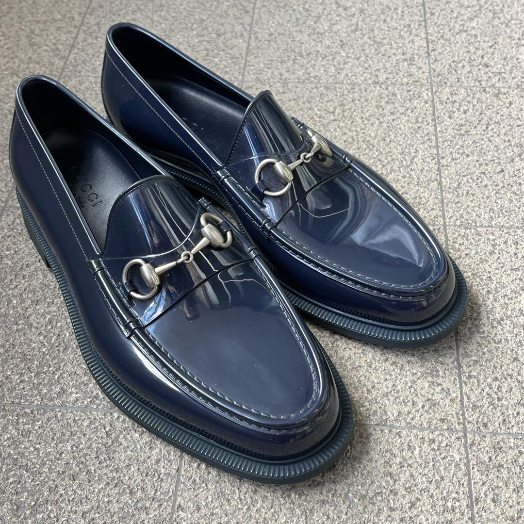 GUCCI レインシューズ ラバーホースビットローファー エナメル GUCCI