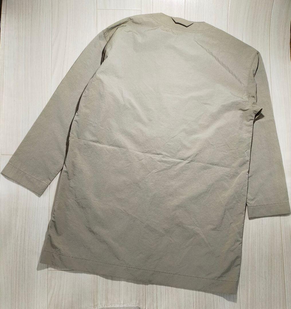 MUJI Labo ムジラボ ノーカラーコートS~M ベージュ 撥水ナイロン