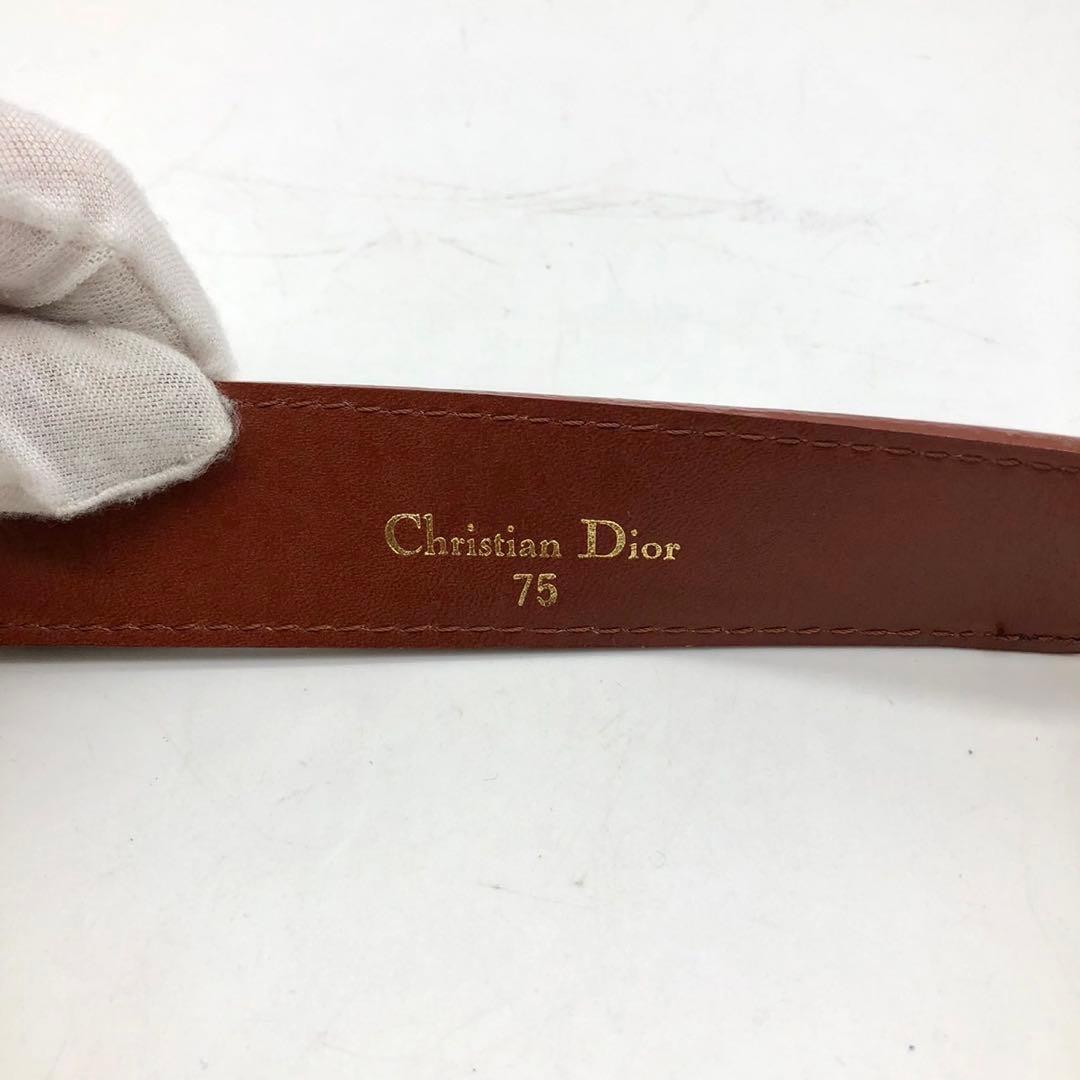 極美品】 Christian Dior ベルト カナージュ レザー ブラウン