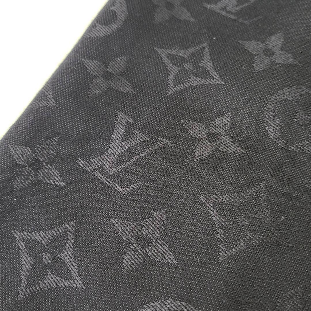 鑑定済】ルイ・ヴィトン モノグラム 大判ストール ブラック系 シルク