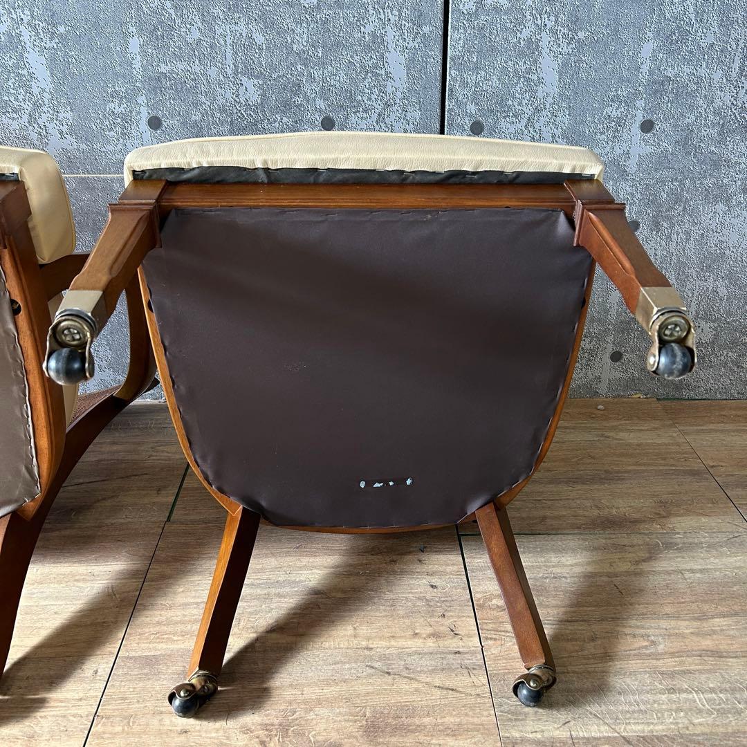 ꧁マルニ木工 maruni꧂地中海シリーズ キャスター付ダイニングチェア2脚