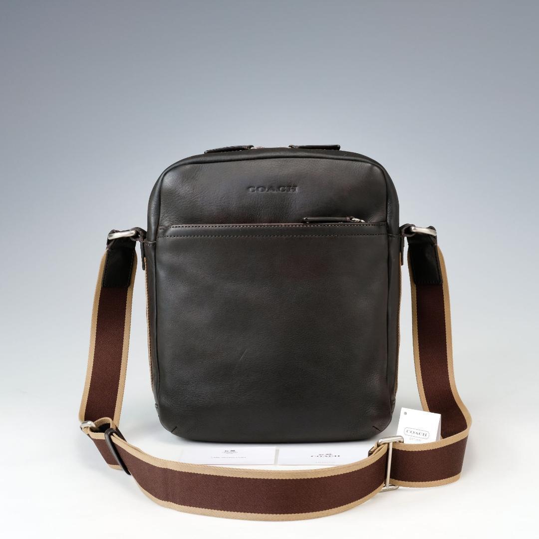 COACH ショルダーバッグ レザー クロスボディ 斜め掛け ヘリテージ 茶色