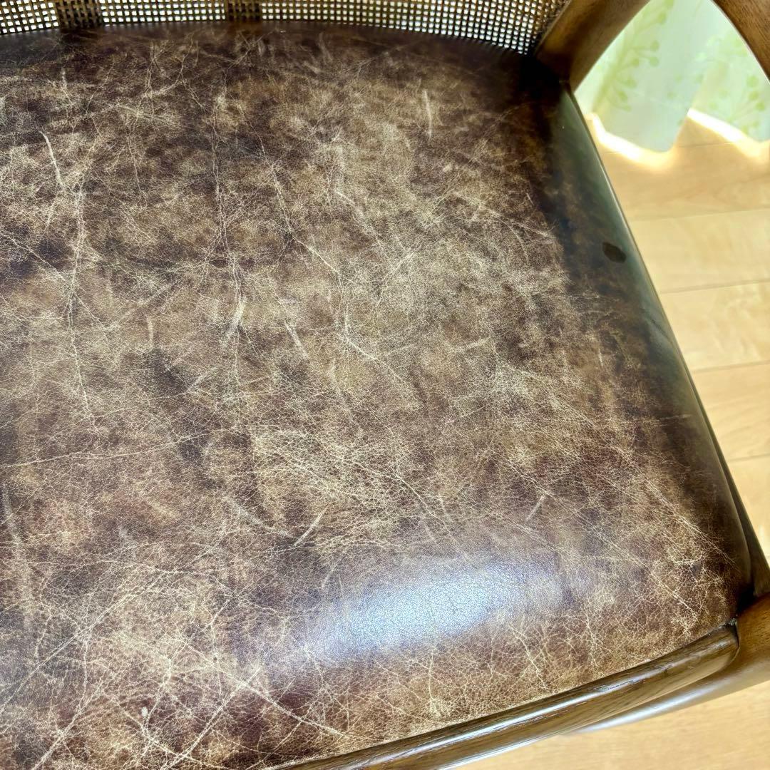 karimoku カリモク 籐 ラタン 木製 ダイニングチェア 昭和レトロ