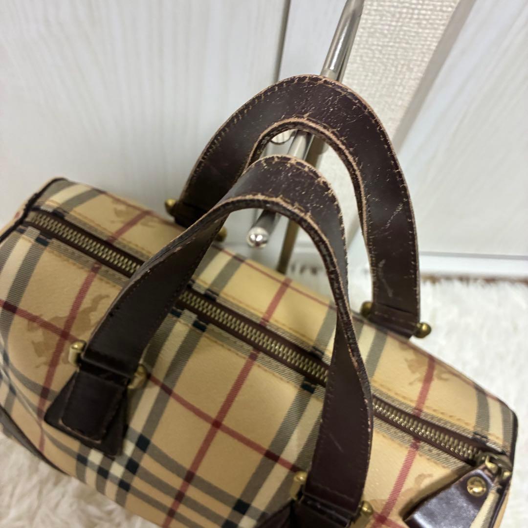 BURBERRY バーバリー ミニ ボストンバッグ ノバチェック PVC - バッグ