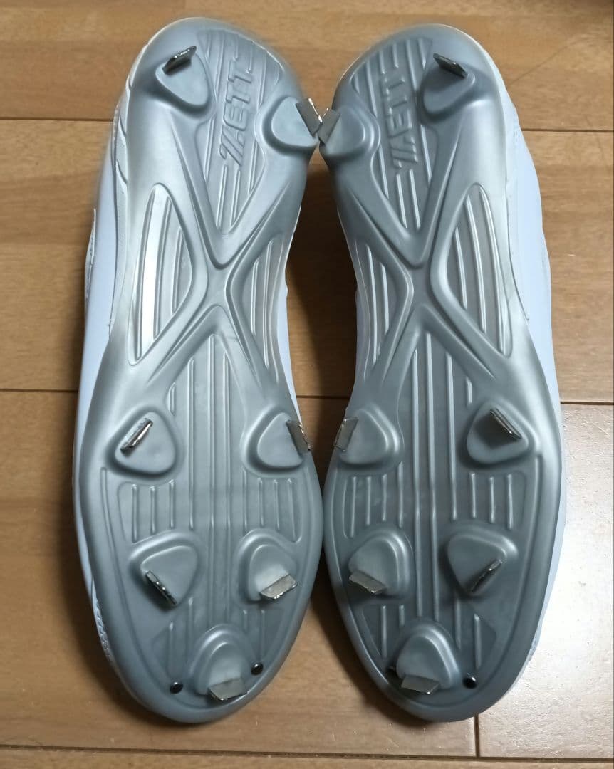 ZETT 野球 白スパイク 高校野球対応 金具 BSR2296WH 25.0cm