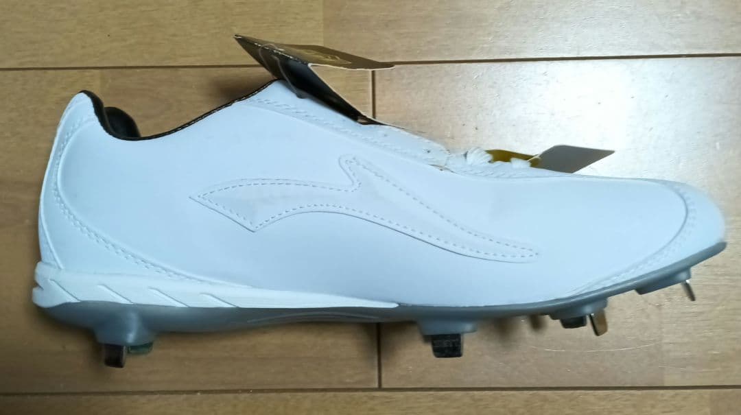 ZETT 野球 白スパイク 高校野球対応 金具 BSR2296WH 25.0cm