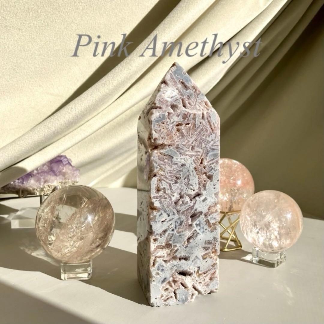 Bigサイズ✳︎ ドゥルージー煌めくポイント ピンクアメジスト タワー