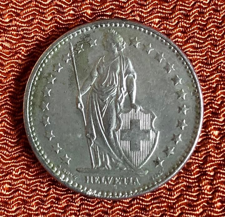 1968年 スイス 2フラン硬貨 - メルカリ