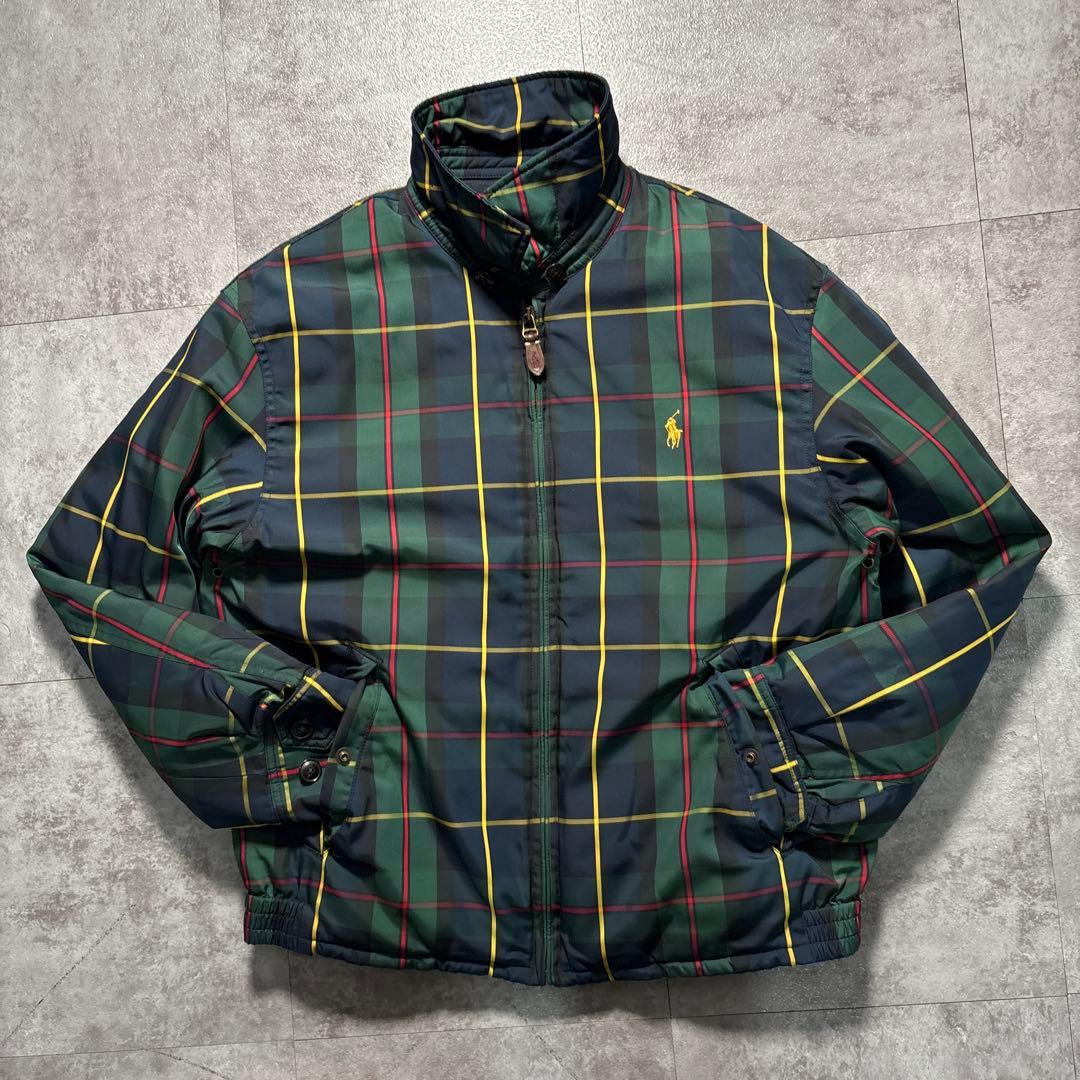 90s〜00s ラルフローレン　スウィングトップ　ダウンジャケット　チェック柄