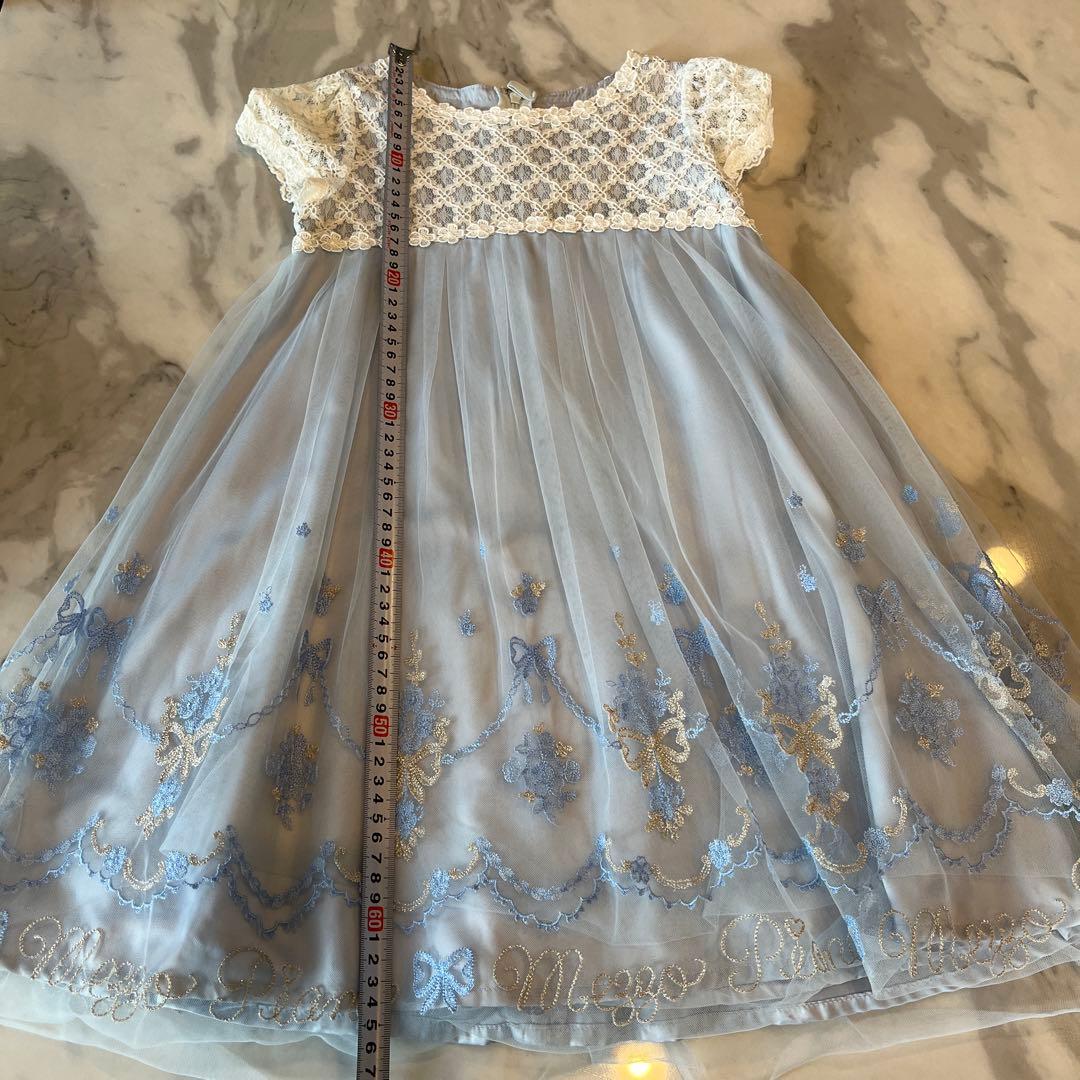 ライトブルー 刺繍入りドレス 120cm