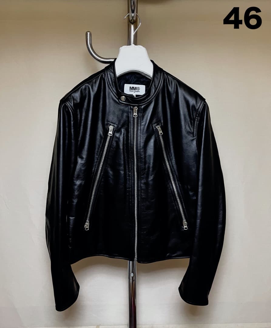 新品 46 22ss メゾンマルジェラ MM6 八の字ライダース 黒 5444 - メルカリ