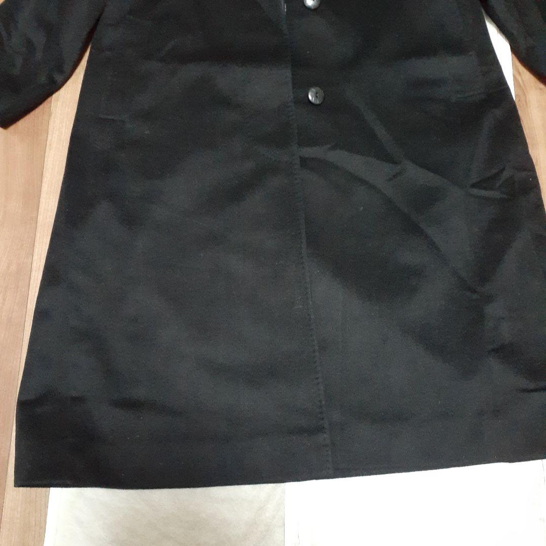 BALMAIN ロングコート ファー付き、色ブラック、　サイズ９