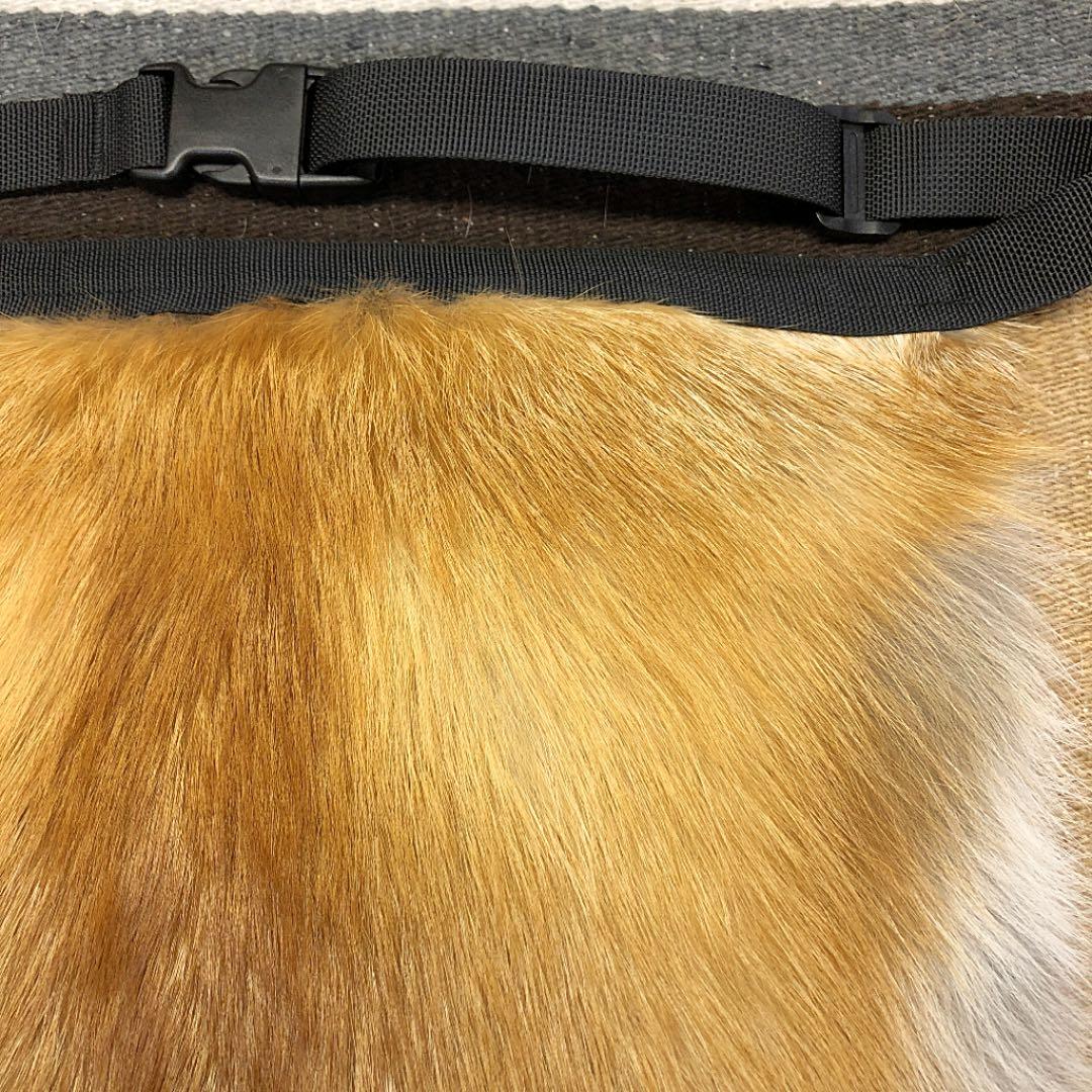 限定【裏地付】レッドフォックス 尻あて 赤狐毛皮 尻当尻皮 登山 雪山