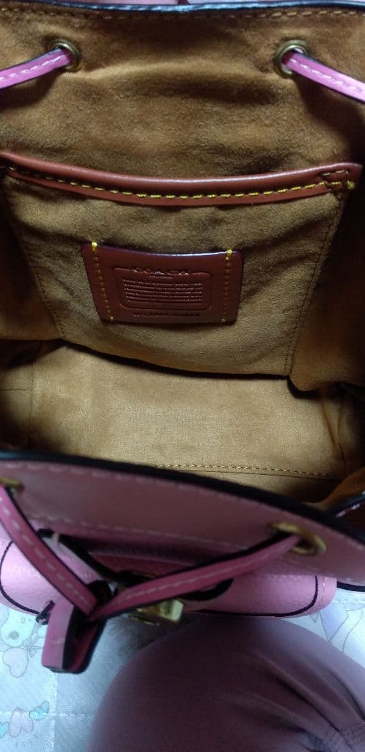 COACHのリュックピンク 小型 レザー