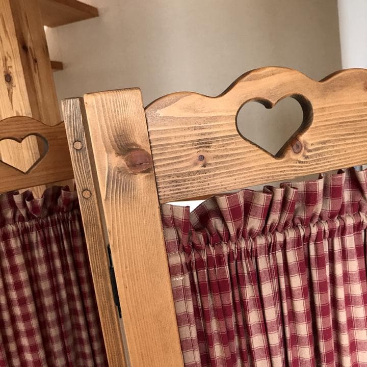 ※傷あり ウッド 木製 パーテーンション カントリー家具 ハート 仕切り 目隠し