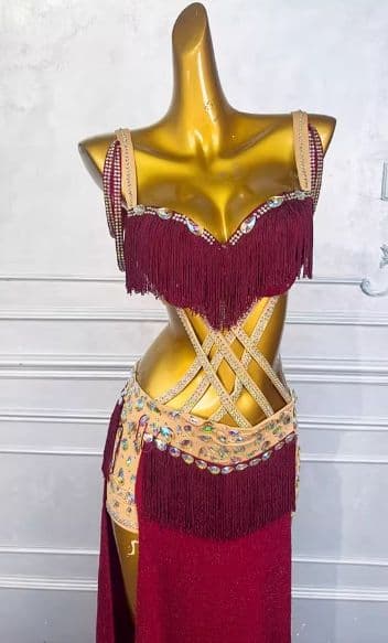 ベリーダンス衣装 フリンジ ブラスカートセット オーダーメイド