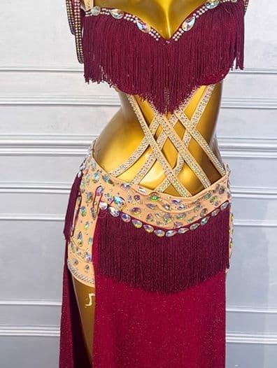 ベリーダンス衣装 フリンジ ブラスカートセット オーダーメイド