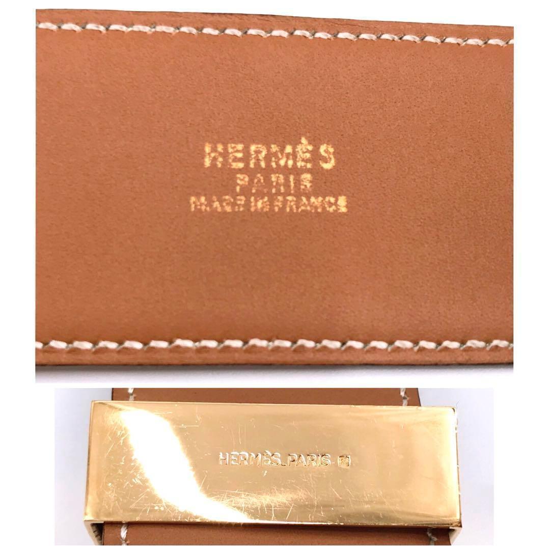 HERMES エルメス コリエドシアン メドール ベルト ライトブラウン 70