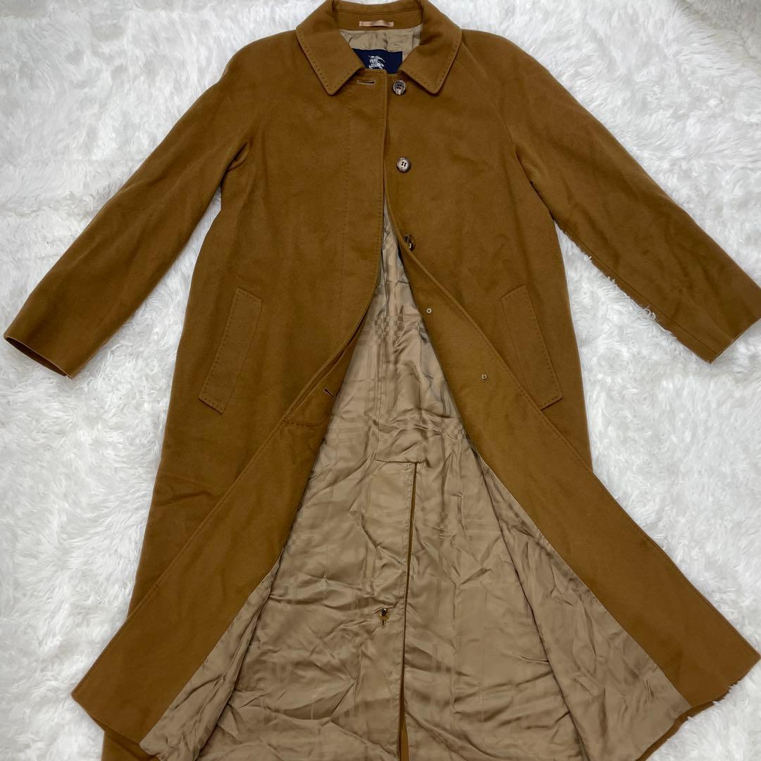 バーバリーロンドン カシミヤ100% ブラウン ロングコート アウター 38