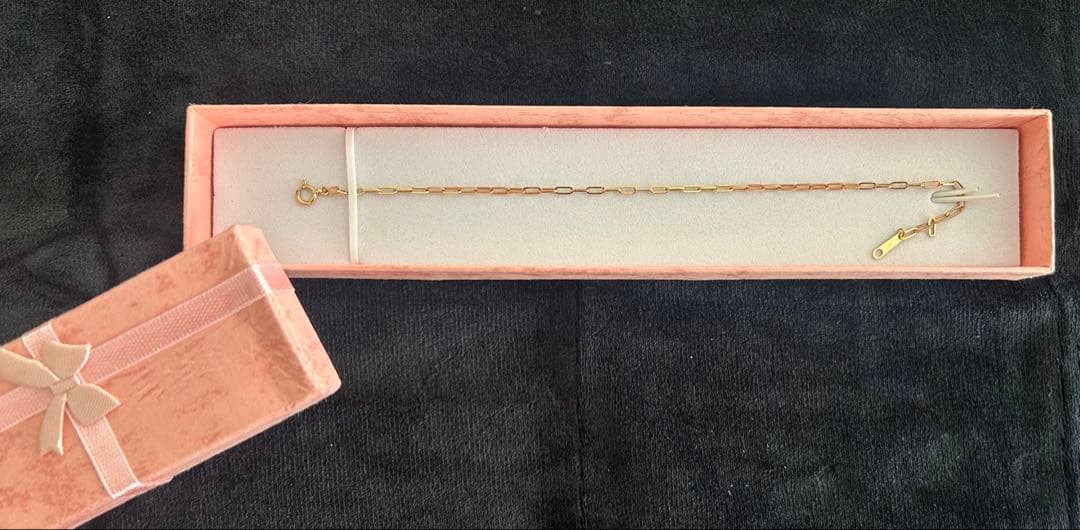 新品☆K18YG☆ペーパークリップブレスレット19cm