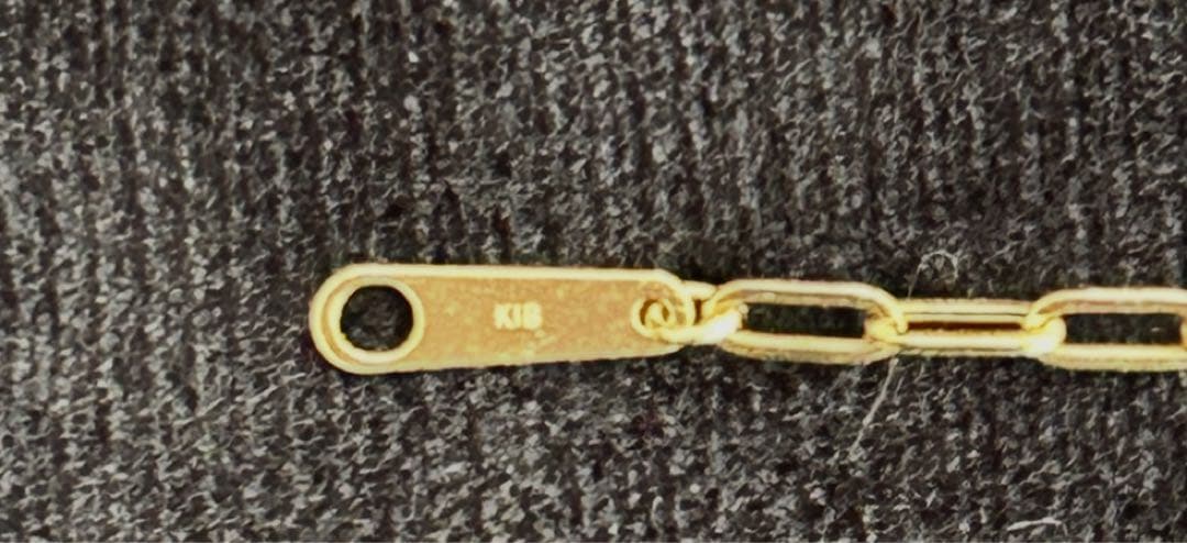 新品☆K18YG☆ペーパークリップブレスレット19cm