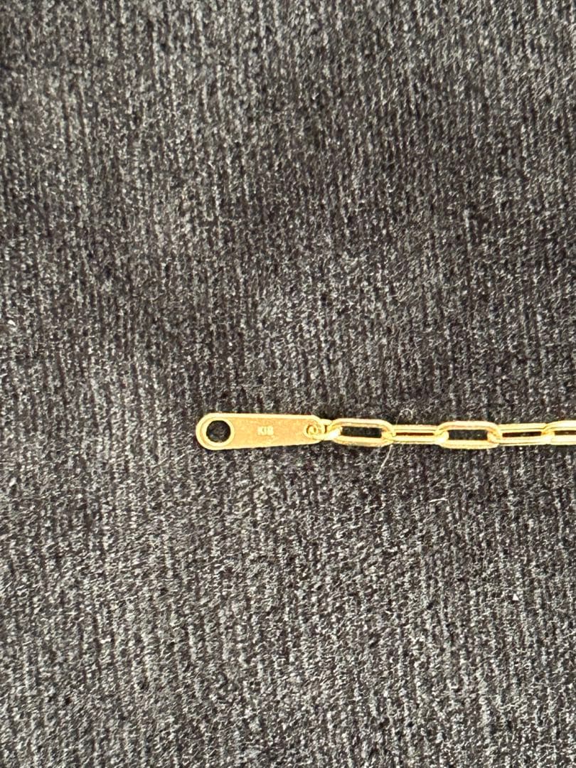 新品☆K18YG☆ペーパークリップブレスレット19cm