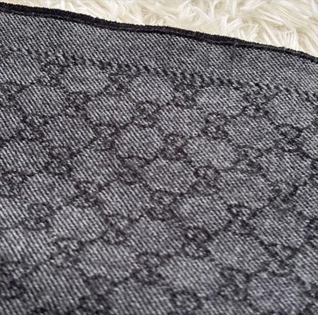 GUCCI グッチ GG リバーシブル ウール マフラー グレー ブラック