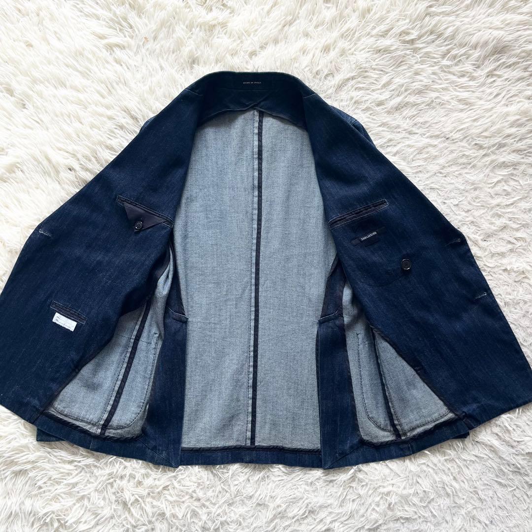 <美品>TAGLIATORE デニム インディゴ ダブル ジャケット サイズ44