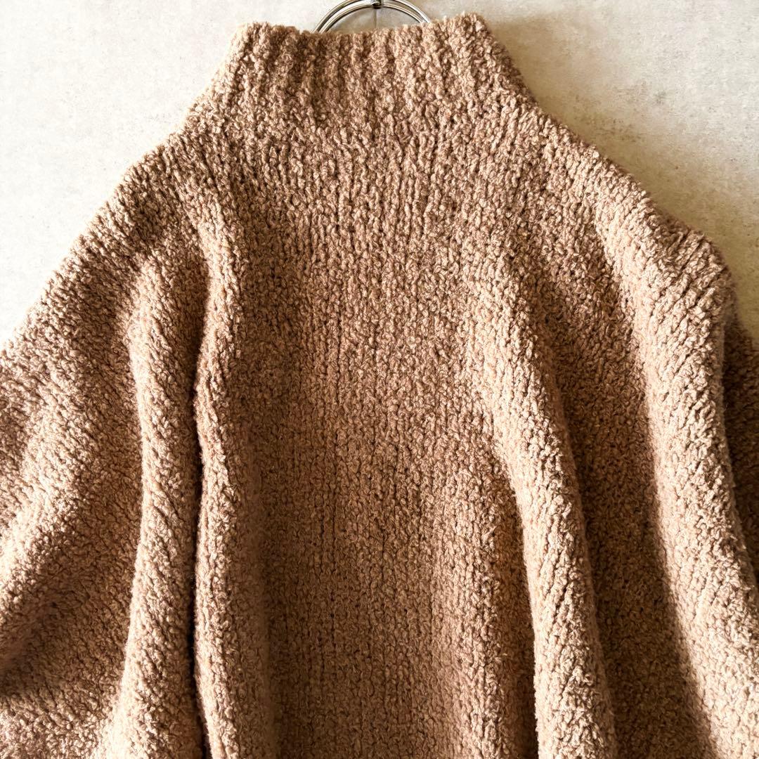 ミナペルホネン モックネックウールポンチョ フリー ブラウン系 ボトル