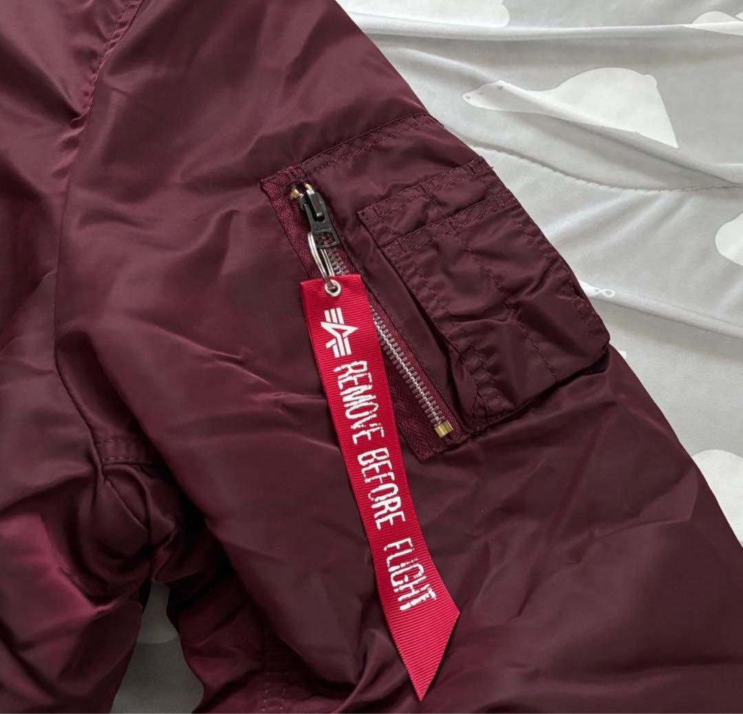 美品 希少ボルドー 希少3L ALPHA INDUSTRIES MA-1 レッド