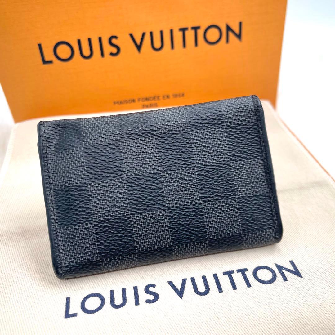 <良品＞ ルイヴィトン ダミエ　グラフィット　キーケース　キーホルダー878