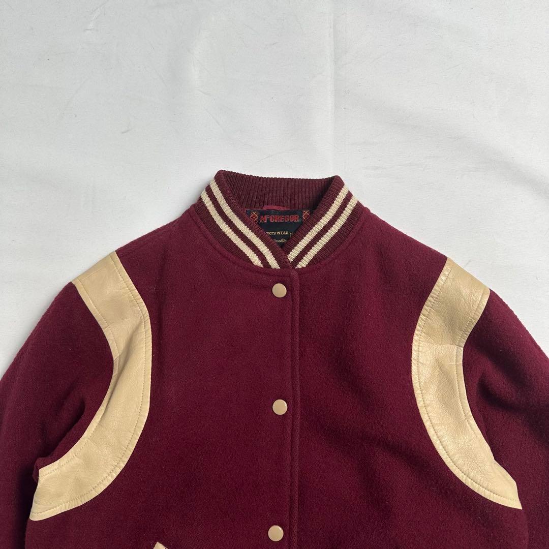 80s 90s McGREGOR テディジャケット 袖 肩 ライン スタジャン