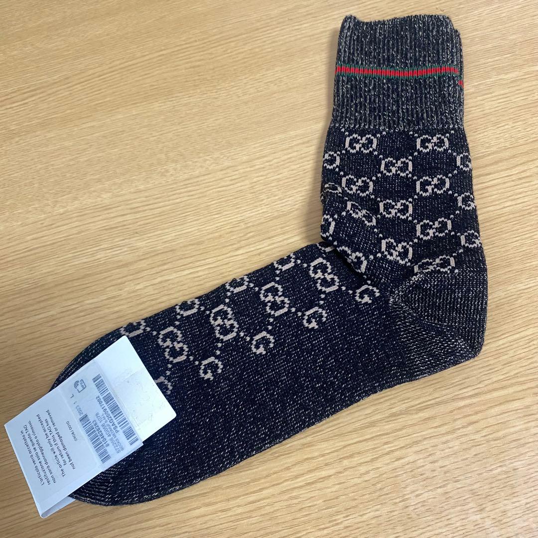 MASARU☆様GUCCI GGロゴ ソックス　26 27 28cm L 黒