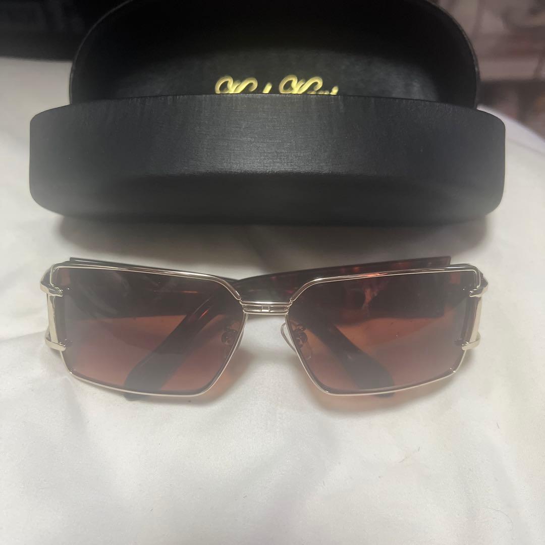 超かっこいい)Karl Kani ブラウン スクエア サングラスちょい悪おやじ