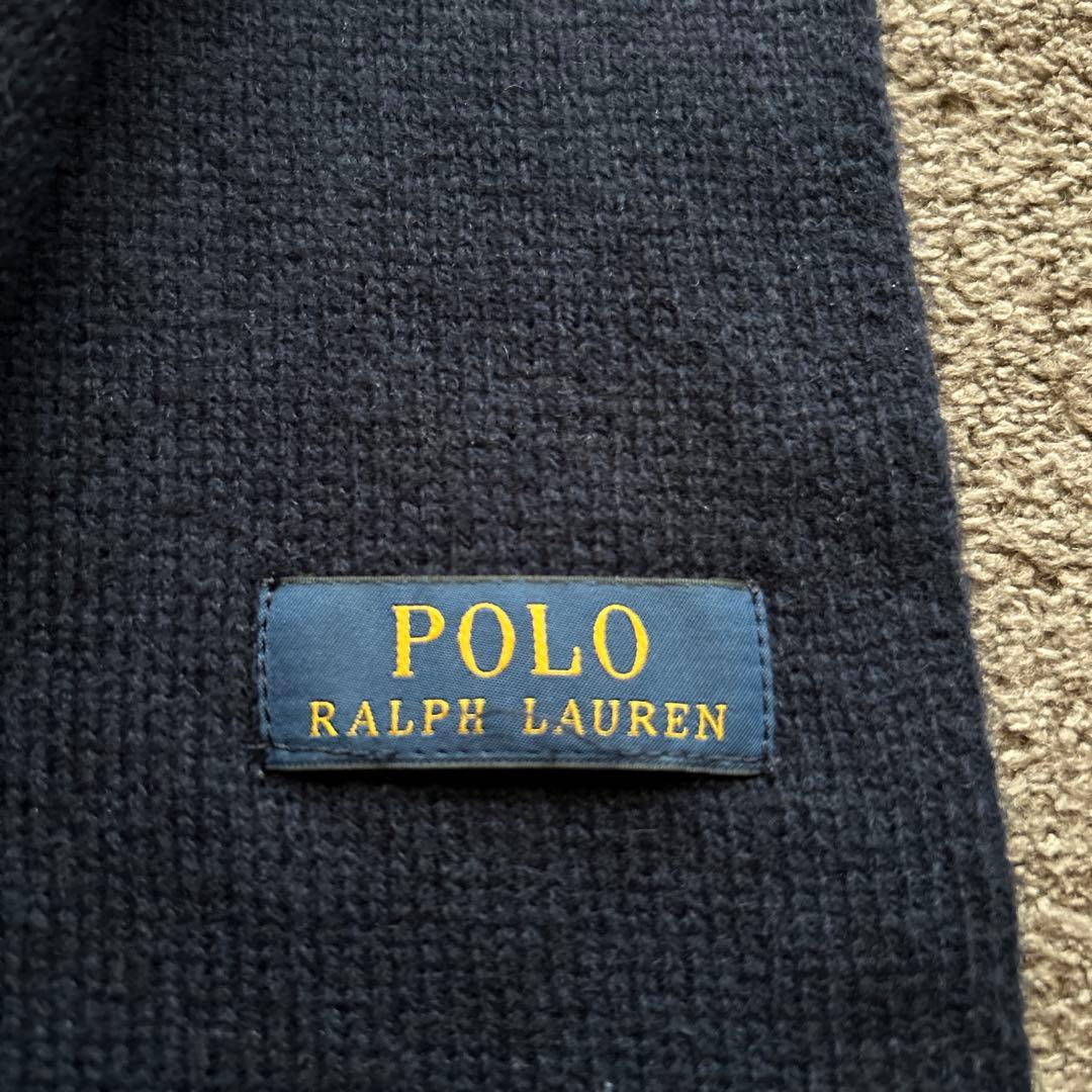POLO ラルフローレン　テディベア マフラー　ネイビー　ポロベア