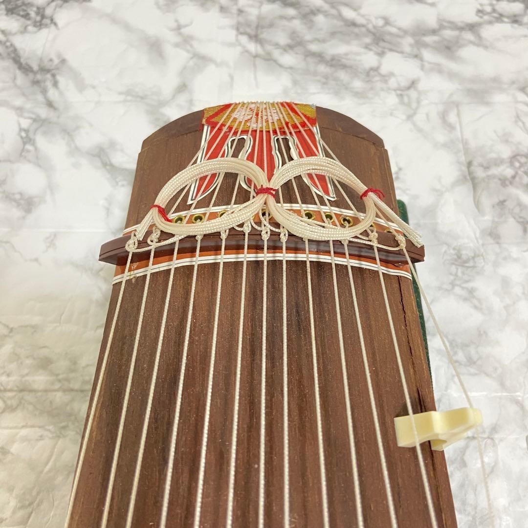 ミニ琴全長約42cm短琴和楽器 13弦お箏 お琴 お琴の手引き爪付き