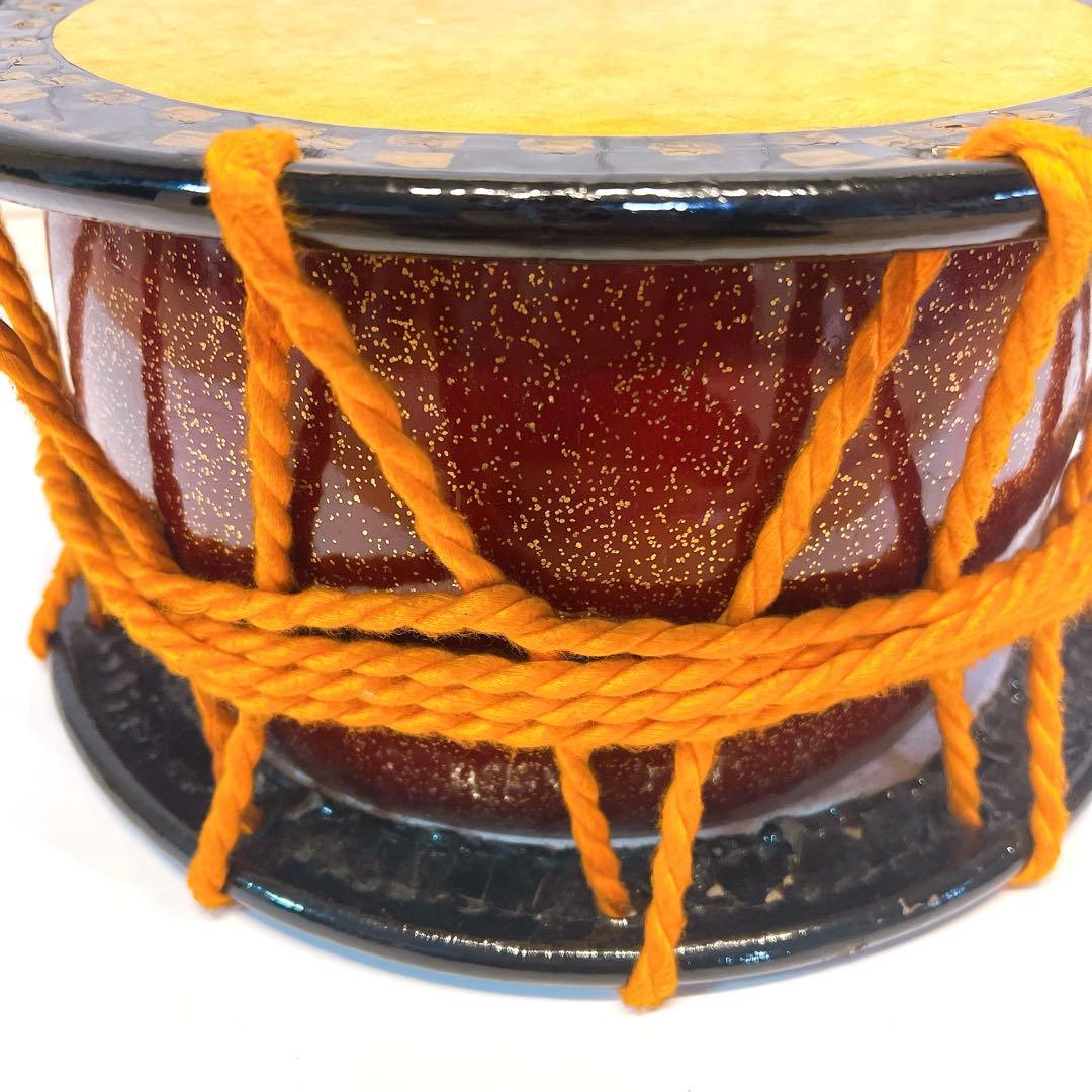 【良品】締め太鼓　バチ　34cm×18cm 打楽器　和太鼓