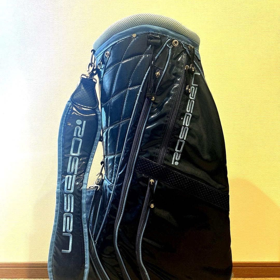 ロサーセン　ネイビー キャディバッグ 合成皮革