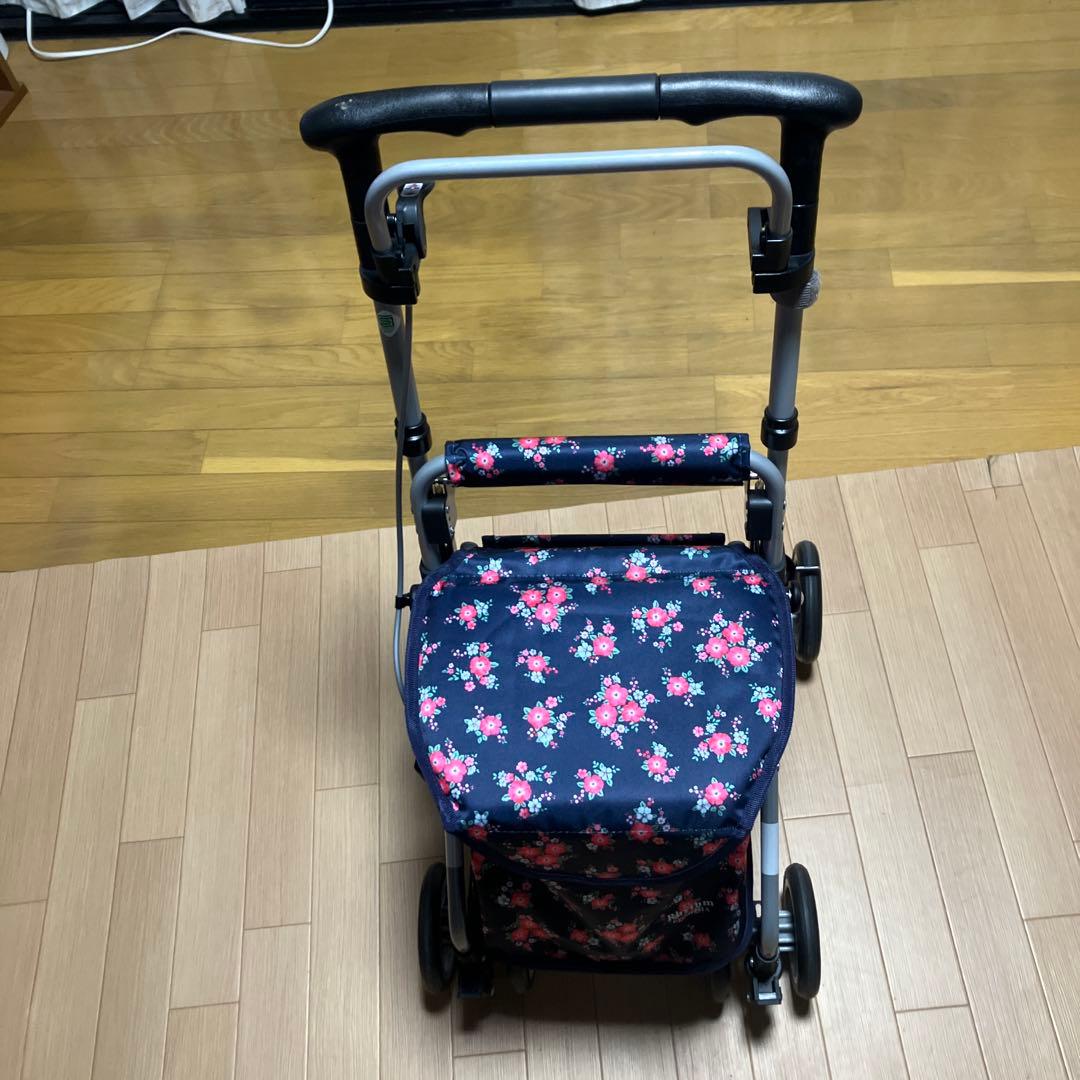 ユーバ産業 SUWAREL シルバーカー ショッピングカート 花柄ネイビー