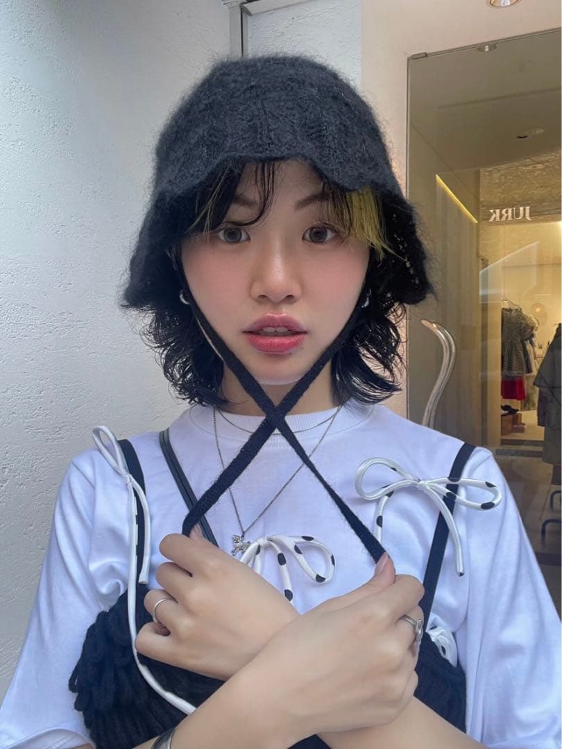 FUMIE TANAKA 2024aw / ニット レース ハット［black］ - メルカリ