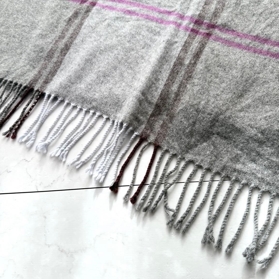 ジョンストンズ 大判マフラー ストール カシミヤ100% 別注 グレー