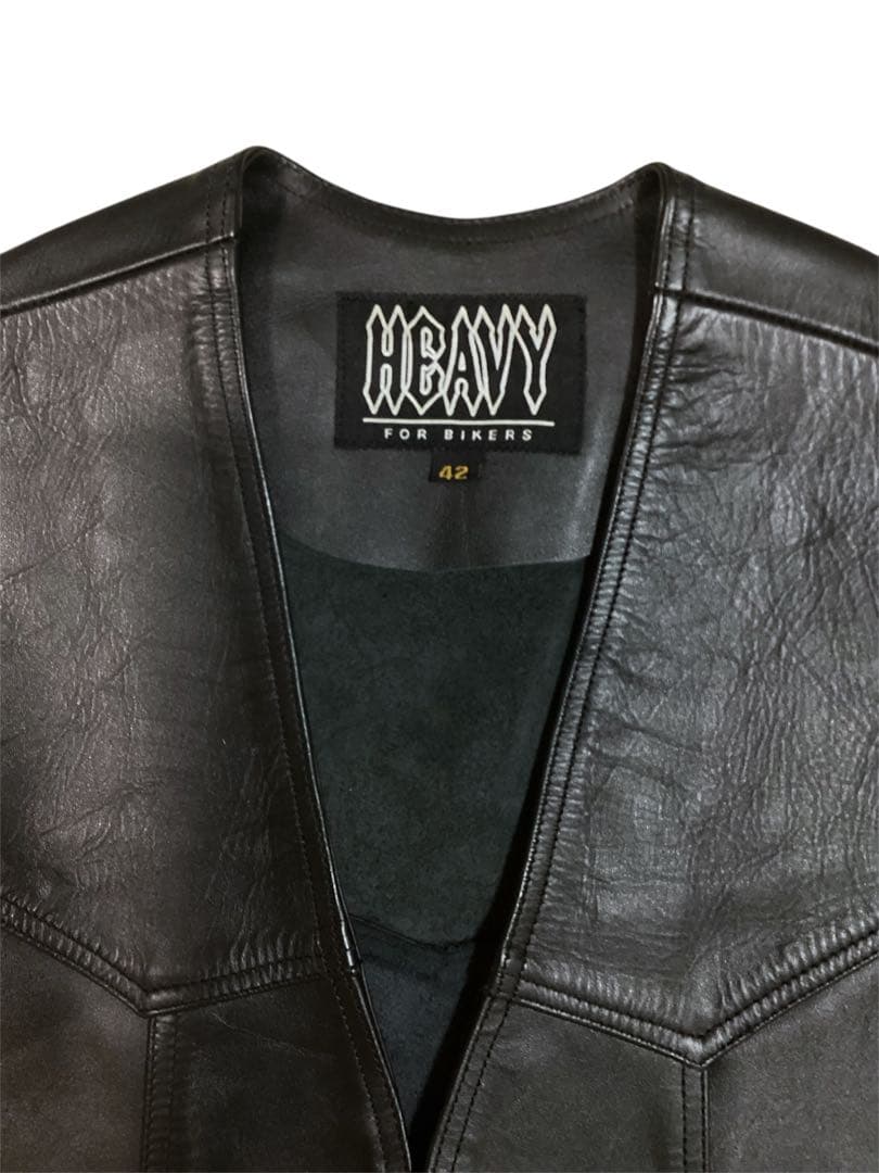 HEAVY FOR BIKERS オイルレザー　ライダース　ベスト