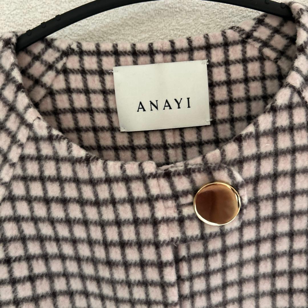 ANAYI チェック柄 ポンチョ