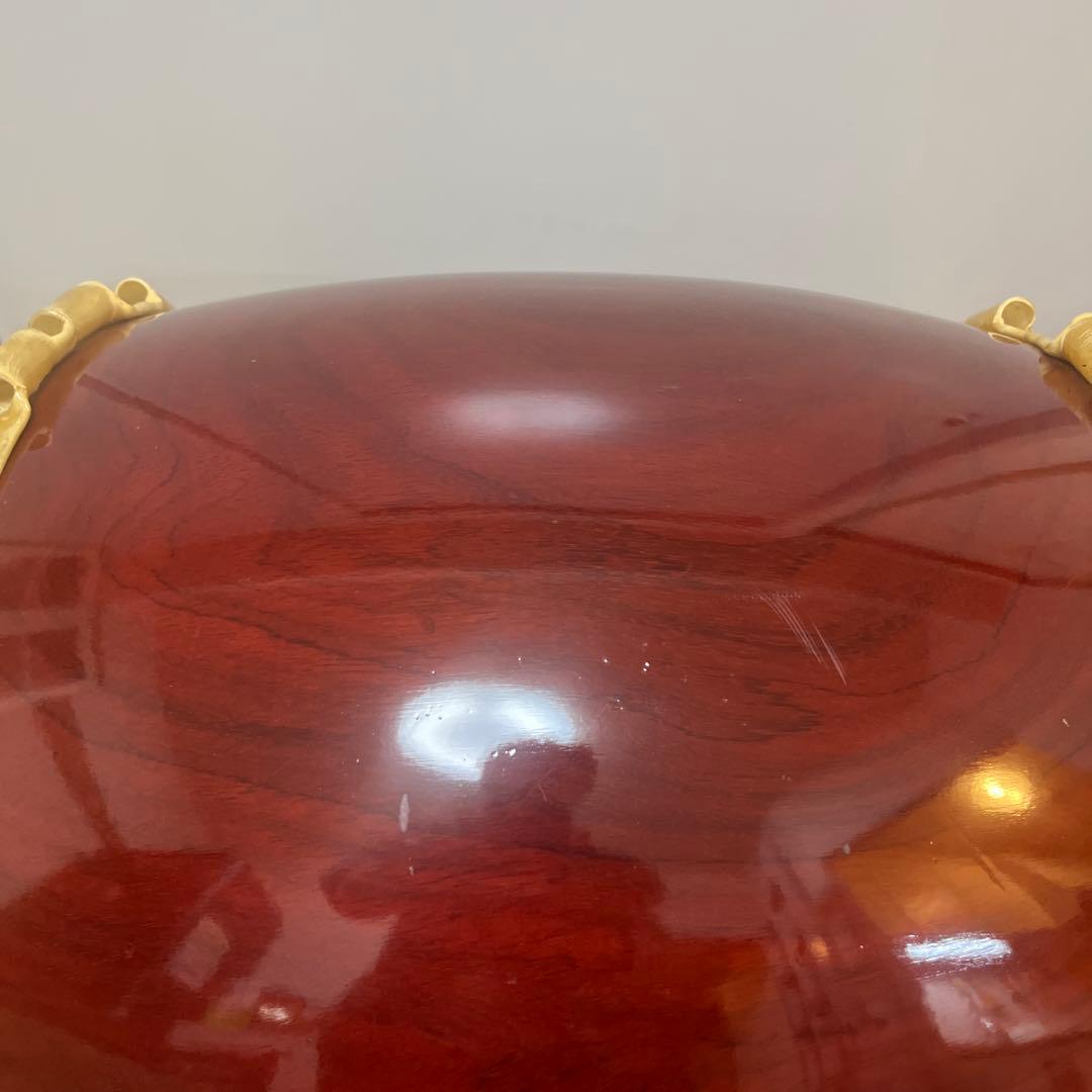 和太鼓　長胴太鼓　耳付　1尺6寸 花梨くりぬき　諏訪工芸