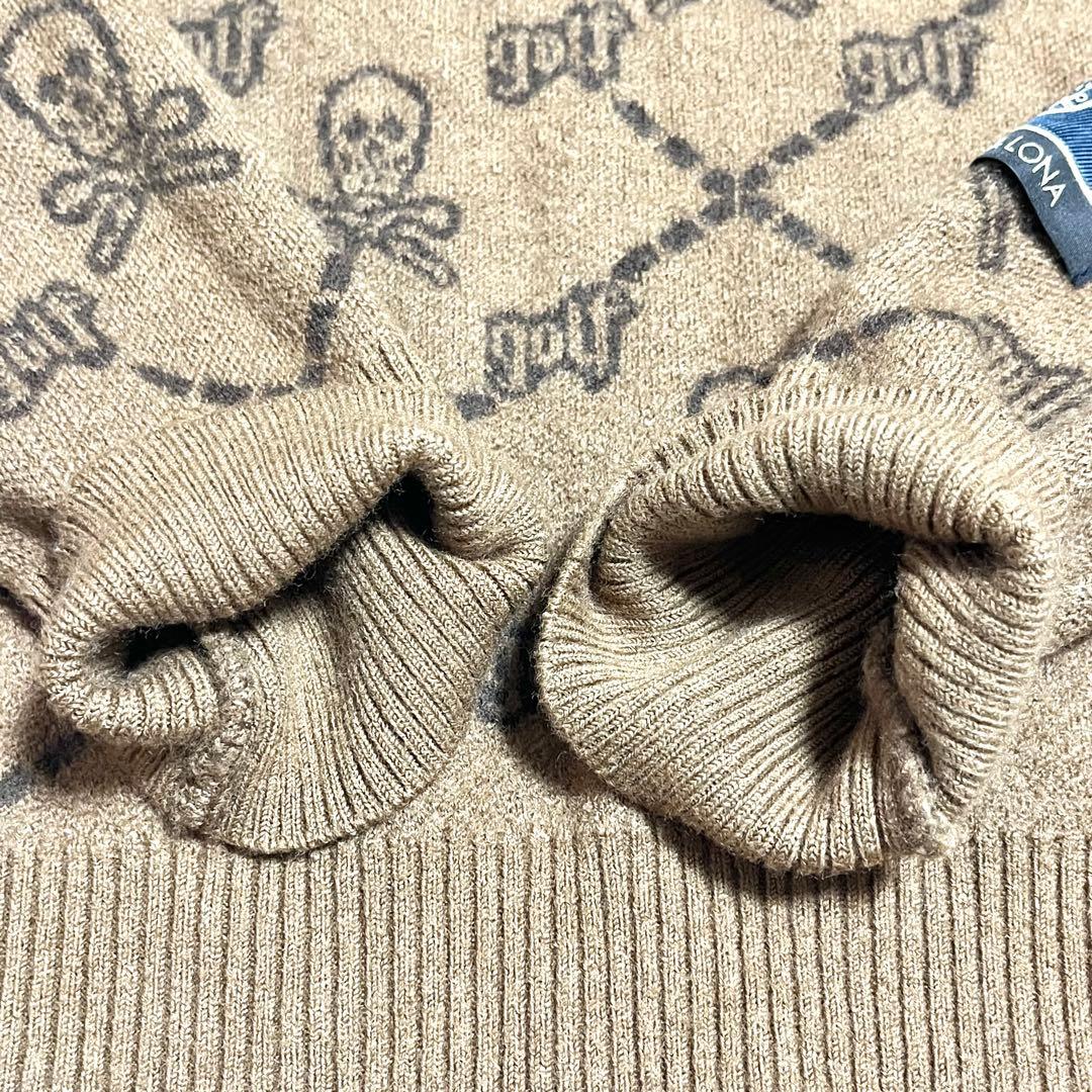 ✨美品✨完売品 MARK&LONA ゴルフウェア ニット スカル 総柄 ウール