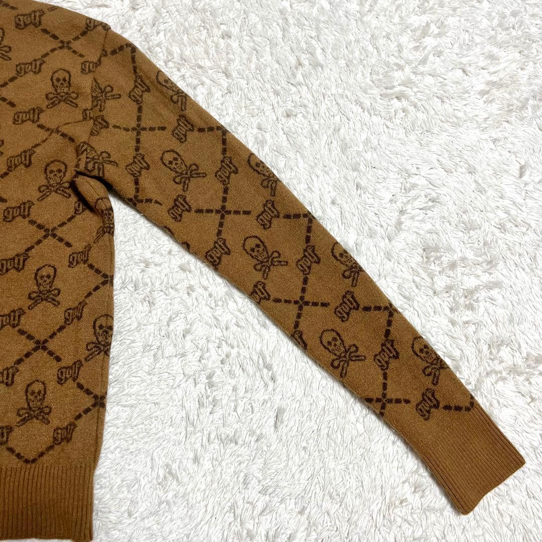 ✨美品✨完売品 MARK&LONA ゴルフウェア ニット スカル 総柄 ウール