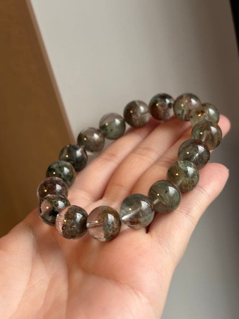 本日限定10%off)高品質　グリーンガーデンクォーツ　12ミリ　内径16センチ