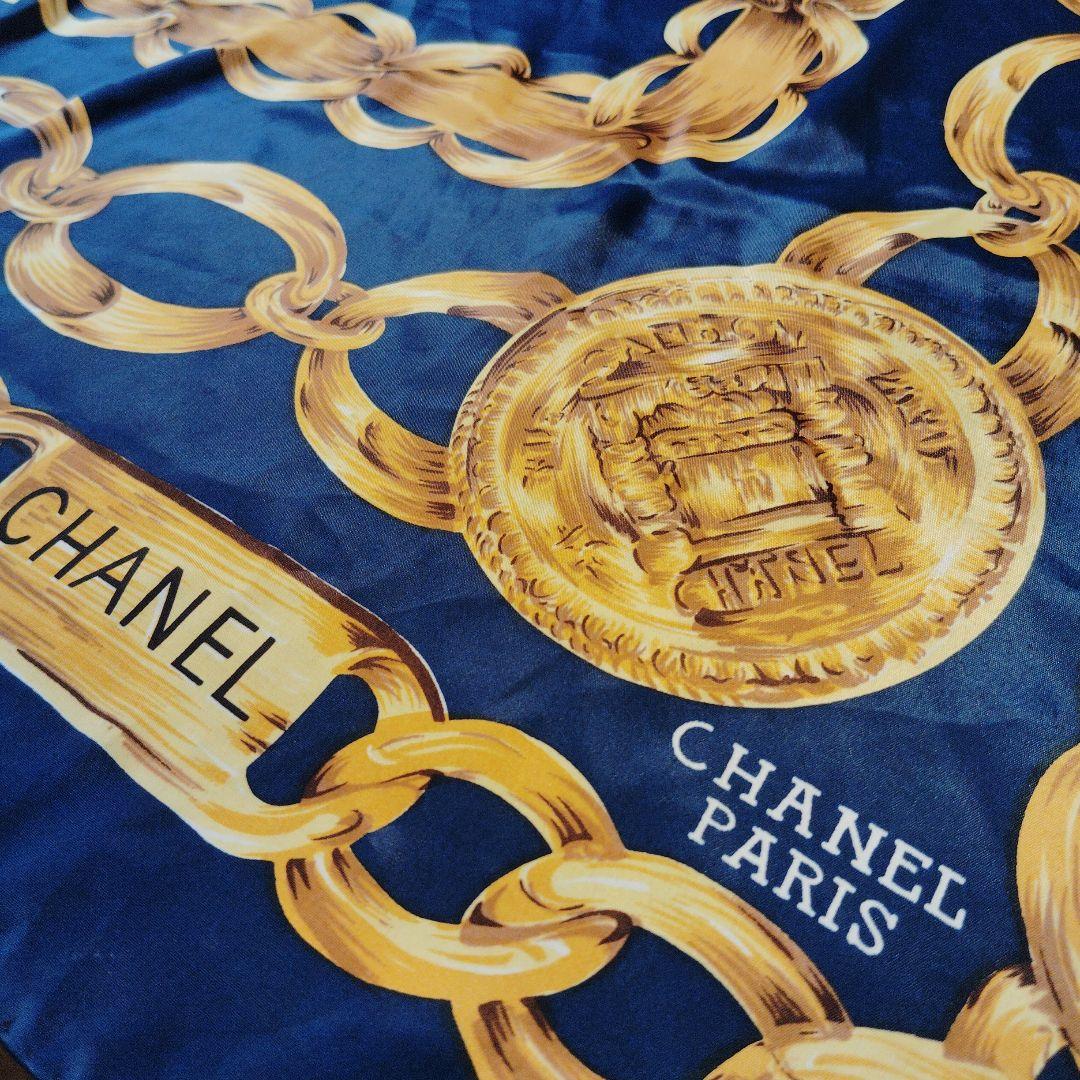 美品CHANEL ネイビー スカーフ