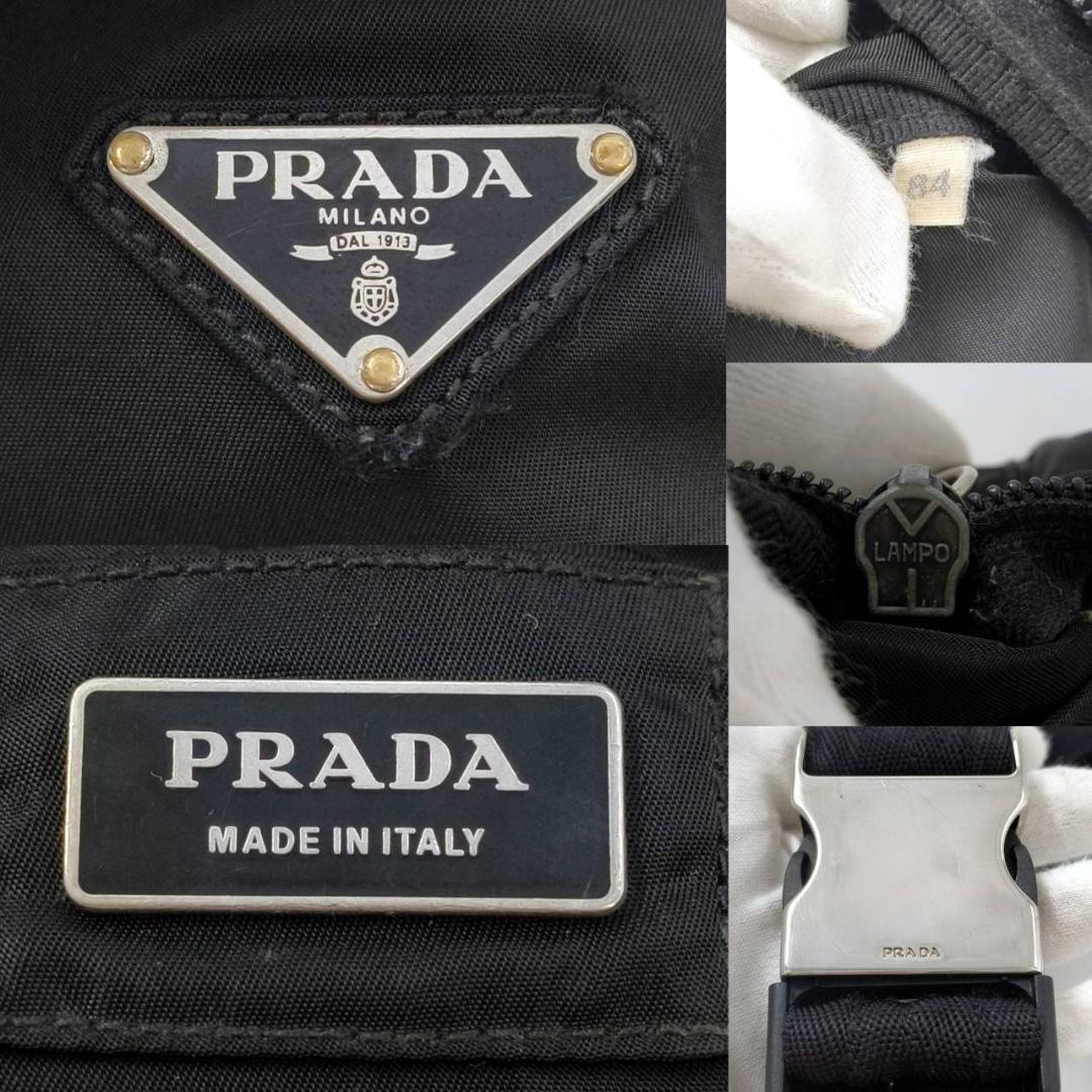 希少✨プラダ ウエストポーチ ボディバッグ ナイロン 三角ロゴ 黒 白タグ